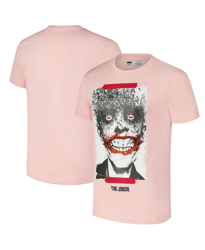 Freeze Max Men's Light Pink Batman Comics Crazy Joker Comic T-Shirt