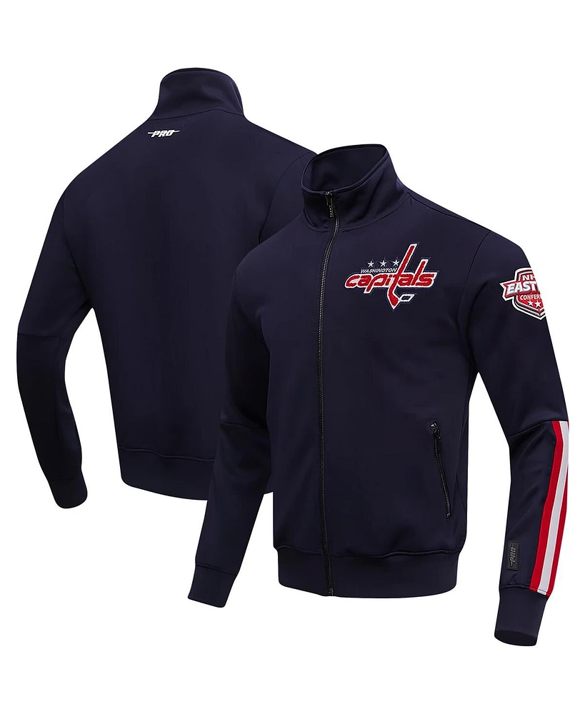 Pro Standard Men's Navy Washington Capitals Classic Chenille Full-Zip Track Jacket