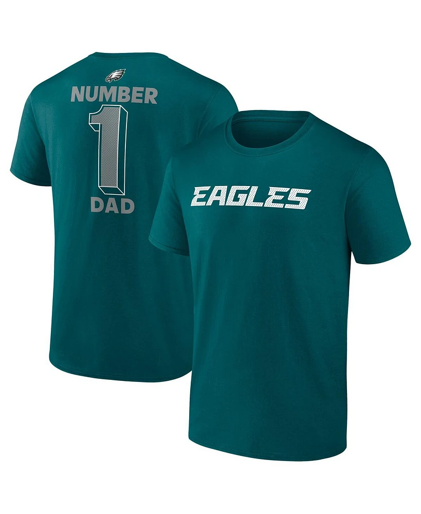 Fanatics Men's Midnight Green Philadelphia Eagles Big Tall Number One Dad T-Shirt