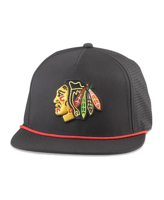 American Needle Men's Black Chicago Blackhawks Buxton Pro Tech Adjustable Hat