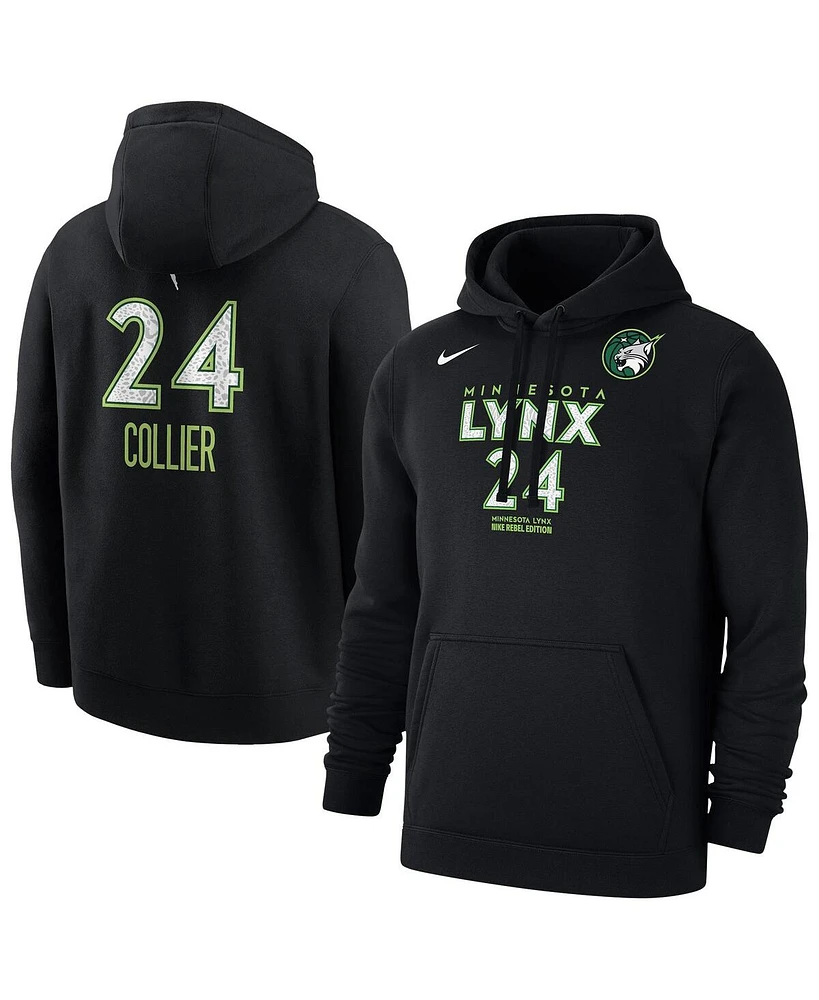 Nike Men's Napheesa Collier Black Minnesota Lynx Rebel Edition Name Number Pullover Hoodie