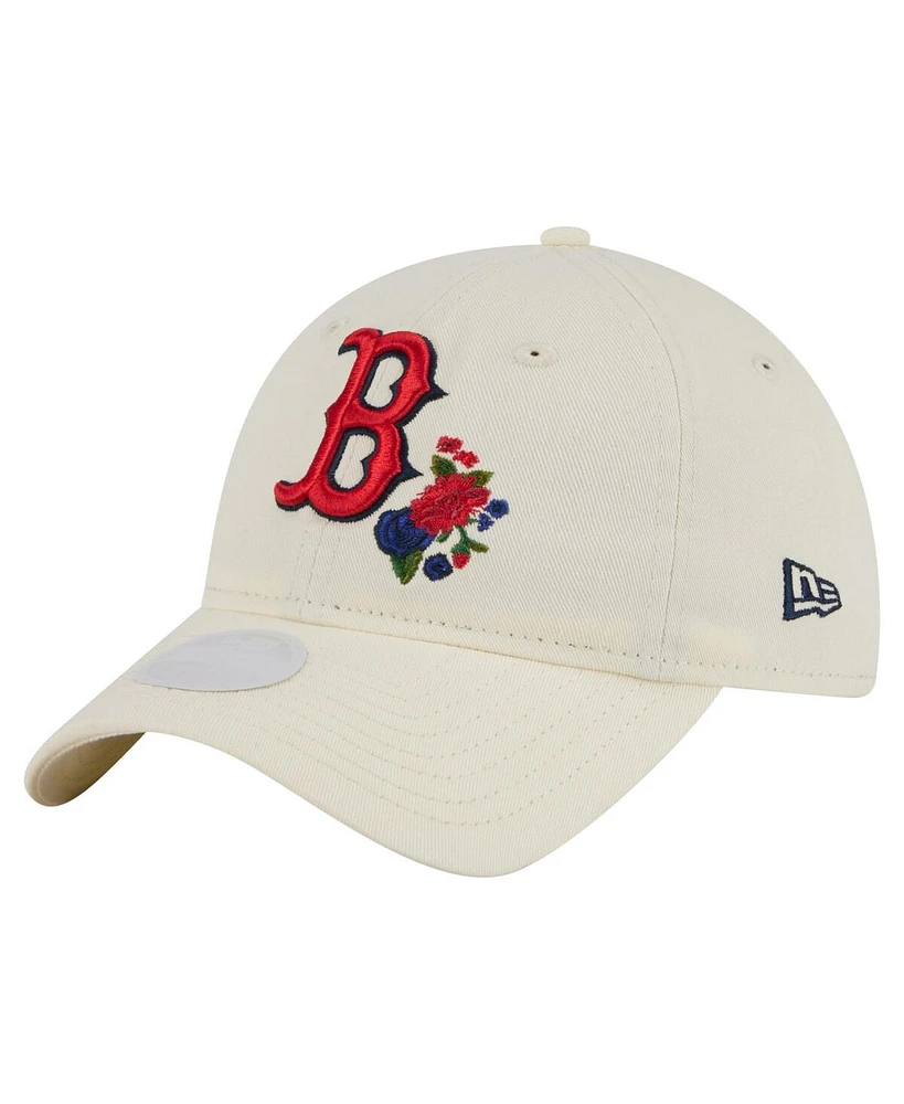 New Era Women's Cream Boston Red Sox Floral 9TWENTY Adjustable Hat