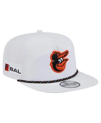 New Era Men's White Baltimore Orioles Perforated Golfer Snapback Hat