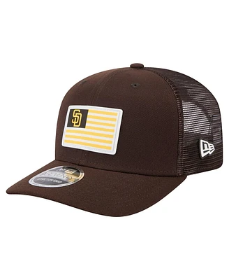 New Era Men's Brown San Diego Padres Flag 9SEVENTY Stretch-Snap Hat