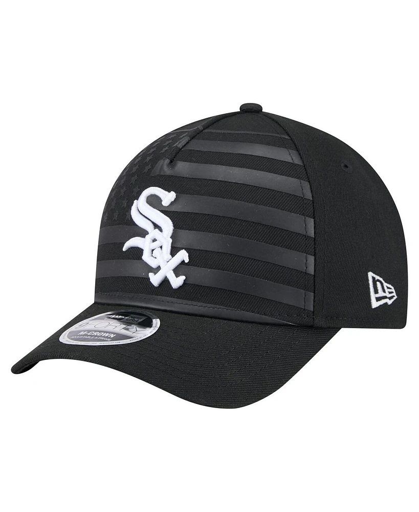 New Era Men's Black Chicago White Sox American Flag 9FORTY M-Crown A-Frame Adjustable Hat
