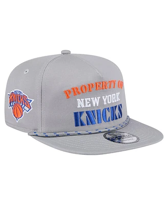 New Era Men's Gray New York Knicks Throwback Property Of Golfer Snapback Hat