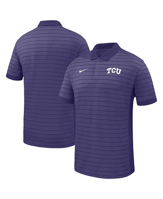 Nike Men's Purple Tcu Horned Frogs 2025 Early Season Coaches Sideline Victory Stripe Performance Polo Shirt