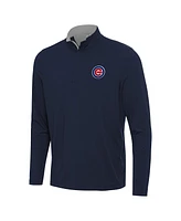 Antigua Men's Navy Chicago Cubs Content Quarter-Zip Sweatshirt