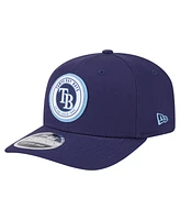 New Era Men's Navy Tampa Bay Rays Circle Patch 9SEVENTY Stretch-Snap Hat