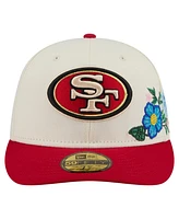 New Era Men's Cream/Scarlet San Francisco 49ers Tonal Floral 59FIFTY Fitted Hat