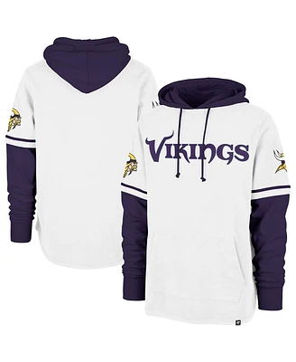'47 Brand Men's White Minnesota Vikings Trifecta Shorts Sweatshirt Pullover Hoodie