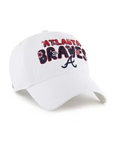 '47 Brand Women's White Atlanta Braves Flower Power Clean Up Adjustable Hat