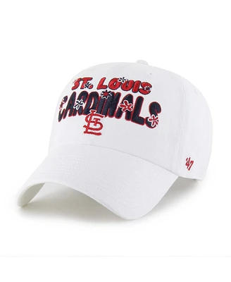 '47 Brand Women's White St. Louis Cardinals Flower Power Clean Up Adjustable Hat