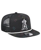 New Era Men's Black Los Angeles Angels Gummy Golfer Trucker Adjustable Hat