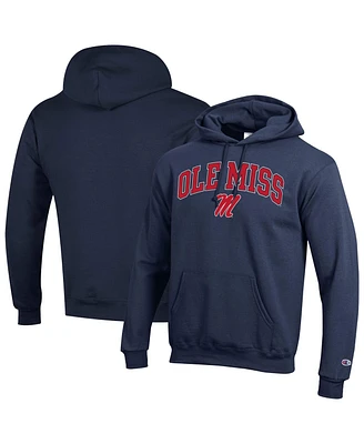 Champion Men's Navy Ole Miss Rebels Arched Logo Fleece Pullover Hoodie