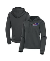 Antigua Women's Pewter Buffalo Bills Contemporary Quarter-Zip Hoodie