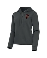 Antigua Women's Pewter San Francisco Giants Contemporary Quarter-Zip Hoodie