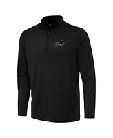 Antigua Men's Black Buffalo Bills Reprocess Quarter-Zip Sweatshirt