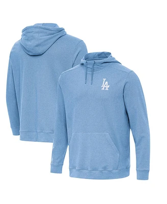 Antigua Men's Heather Powder Blue Los Angeles Dodgers Cloud Pullover Hoodie