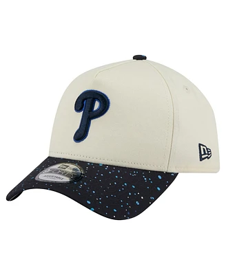 New Era Men's Cream Philadelphia Phillies Speckle A-Frame 9FORTY Adjustable Hat