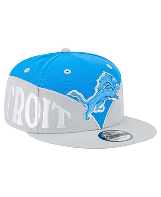 New Era Men's Blue/Gray Detroit Lions Split 9FIFTY Snapback Hat