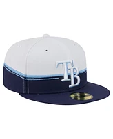 New Era Men's Navy/White Tampa Bay Rays Paint Stroke 59FIFTY Fitted Hat