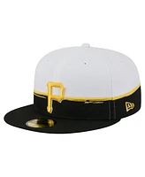 New Era Men's Black/White Pittsburgh Pirates Paint Stroke 59FIFTY Fitted Hat