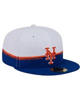 New Era Men's Royal/White York Mets Paint Stroke 59FIFTY Fitted Hat