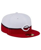 New Era Men's Red/White Cincinnati Reds Paint Stroke 59FIFTY Fitted Hat