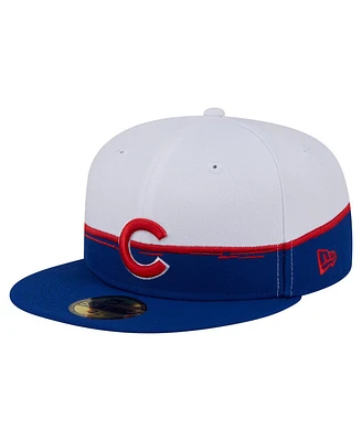 New Era Men's Royal/White Chicago Cubs Paint Stroke 59FIFTY Fitted Hat