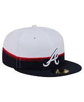 New Era Men's Navy/White Atlanta Braves Paint Stroke 59FIFTY Fitted Hat
