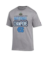 Champion Men's and Women's Gray North Carolina Tar Heels 2025 Ncaa Lacrosse National Champions Locker Room T-Shirt
