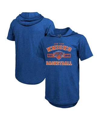 Majestic Men's Royal New York Knicks Tri-Blend Hoodie T-Shirt