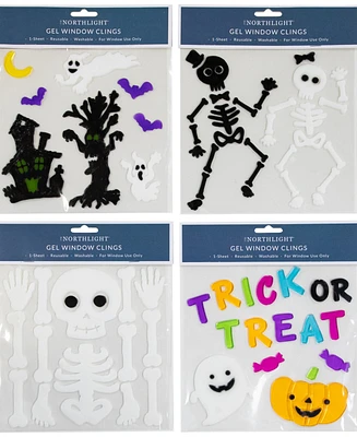 Northlight Double Sided Halloween Gel Window Clings, Set of 4