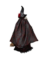 Northlight 18" Victorian Style Witch with Broom Halloween Figure