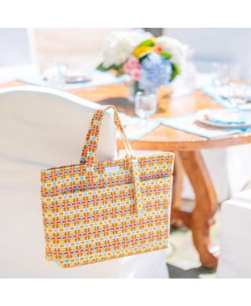 Evelyn Kate Orange Turtle Collection Artist Designed Patterned Quilted Tote Bag Pouch Coordinating Silk Scarf Wrap Sarongs Fabric Loop Keychain Accessories