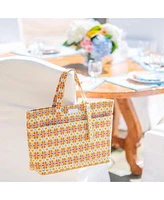 Evelyn Kate Orange Turtle Collection Artist Designed Patterned Quilted Tote Bag Pouch Coordinating Silk Scarf Wrap Sarongs Fabric Loop Keychain Accessories