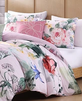 Bebejan Cool Pink Roses Bedding 100% Cotton 5 Piece King Size Reversible Comforter Set