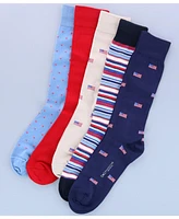 Trafalgar Men's Old Glory American Flag Mercerized Cotton Mid-Calf Socks