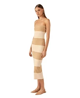 endless rose Women's Stripe Tube Midi Dress