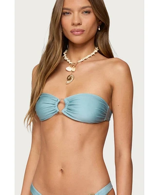 Edikted Women's Mesa Metal Ring Bandeau Bikini Top