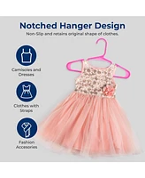 SereneLife 20 Pcs. Non-Slip Plastic Kids Hangers - Durable and Space-Saving Closet Organizers for Infants, Toddlers, and Kids' Clothing (Pink
