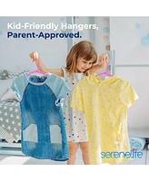 SereneLife 40 Pcs. Non-Slip Plastic Kids Hangers - Durable and Space-Saving Closet Organizers for Infants, Toddlers, and Kids' Clothing (Pink)