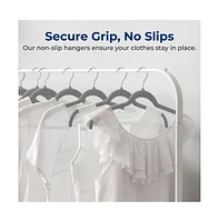 SereneLife 50-Piece Velvet Shirt Hangers - Non-Slip, Sturdy, Space Saving and Heavy Duty Coat Set with 360° Swivel Hook for Clothes (Grey