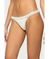 Edikted Women's Enzo Crochet Bikini Bottom