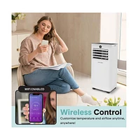 SereneLife Portable Air Conditioner & Heater - 8000 Btu (Ashrae) Compact A/C Unit with Cooling, Heating, and Wi-Fi Function (White)