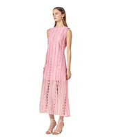 endless rose Women's Lace Tiered Midi Dress