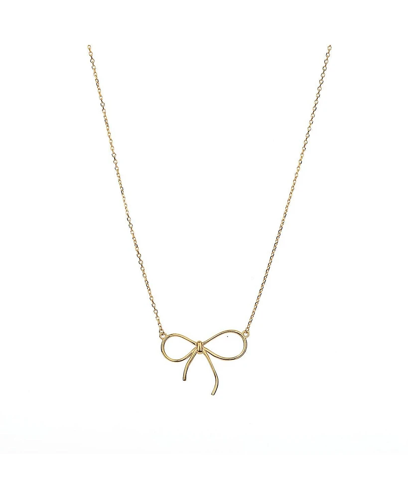 Sterling Silver 18k Gold Plated Colette Chic Ribbon Necklace