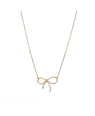 Sterling Silver 18k Gold Plated Colette Chic Ribbon Necklace
