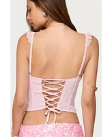 Edikted Women's Wynne Chiffon Ruffle Corset